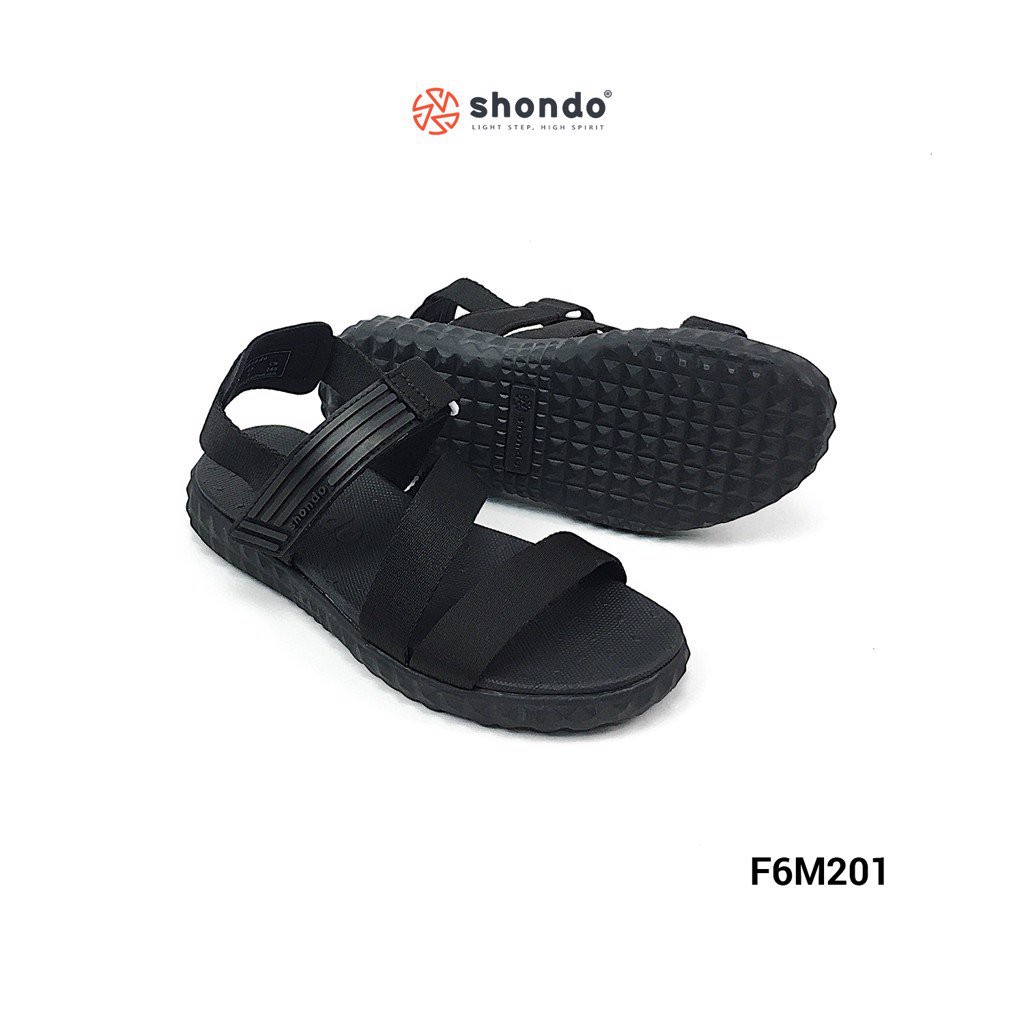 Giày Sandal Shat F6 SHONDO Full chéo đen Unisex - F6M201