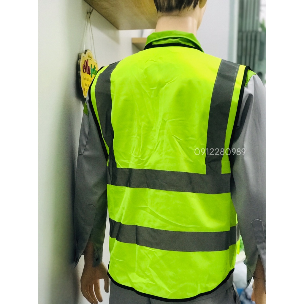 Áo ghi lê phản quang bảo hộ lao động _ Hình chụp thật
