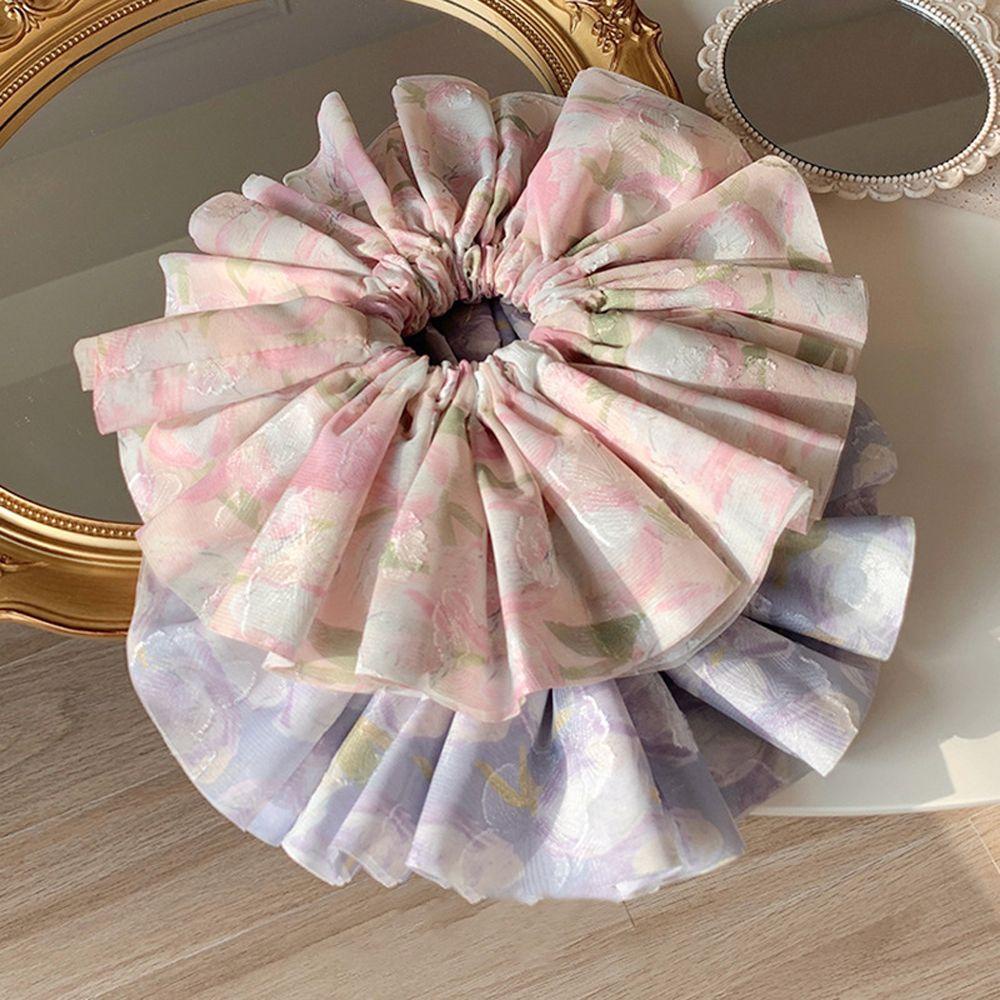 Dây Cột Tóc Co Giãn In Họa Tiết Hoa Xinh Xắn 15H Cho Nữ