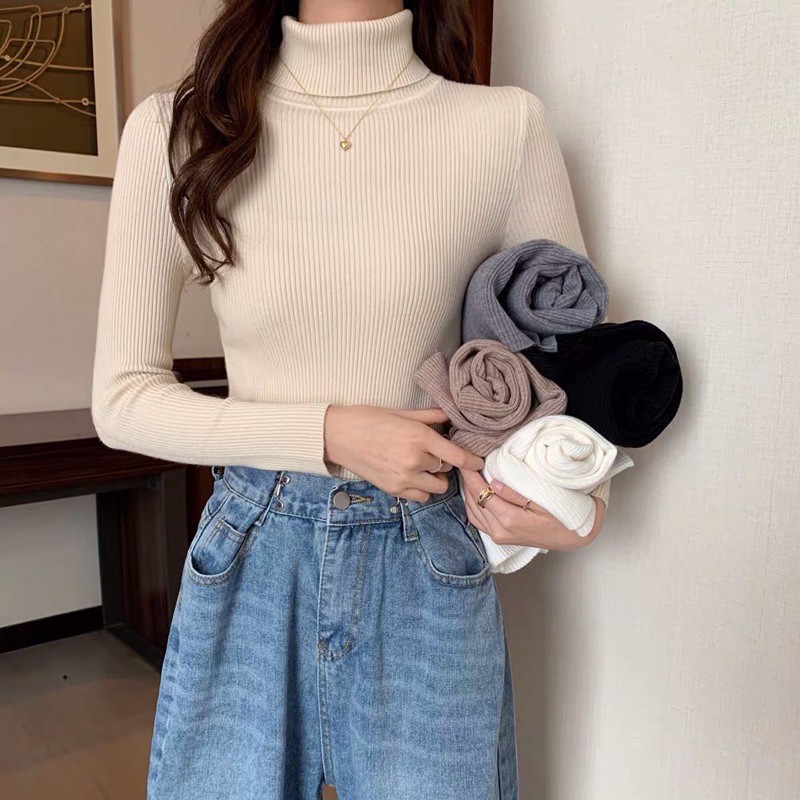 Áo len tăm cao cổ