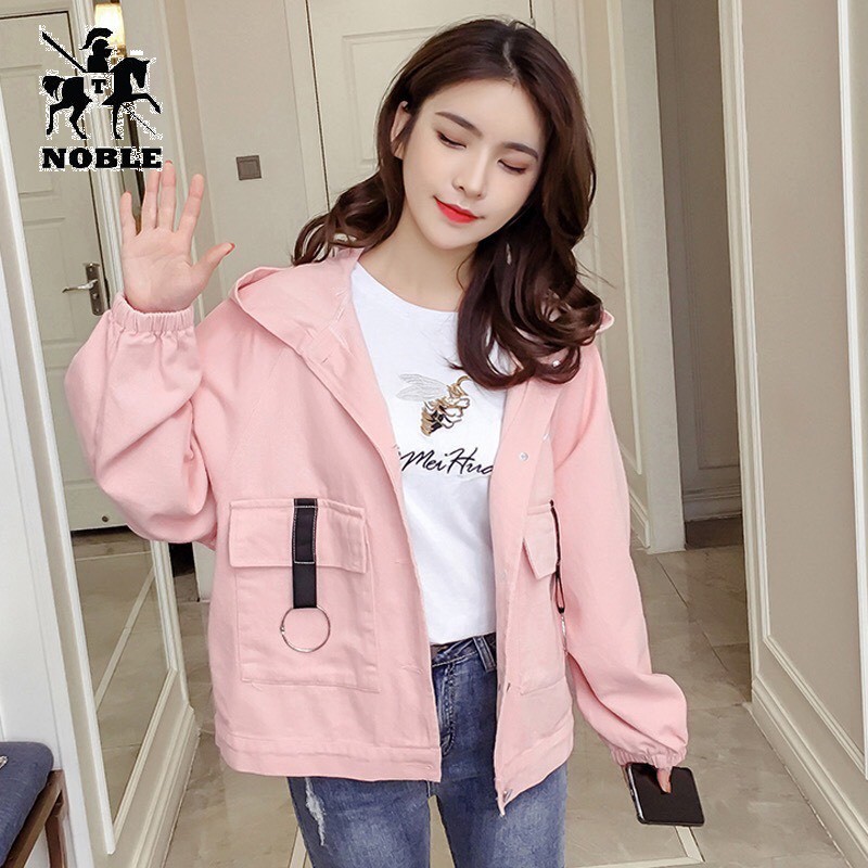[Freeship] Áo khoác kaki nữ khoen thời trang Noble TP225