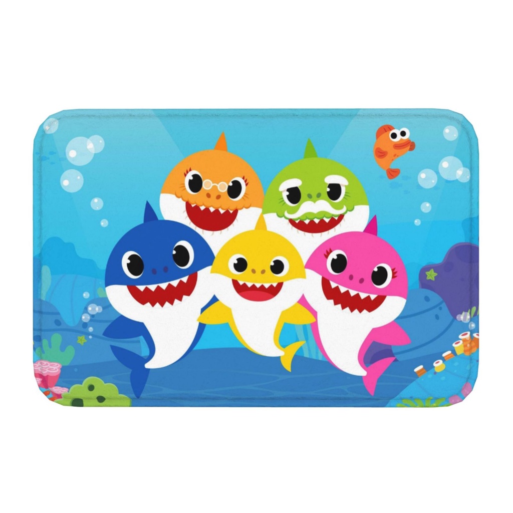 Thảm Chùi Chân Chống Trượt Hình Cá Mập 40 * 60cm