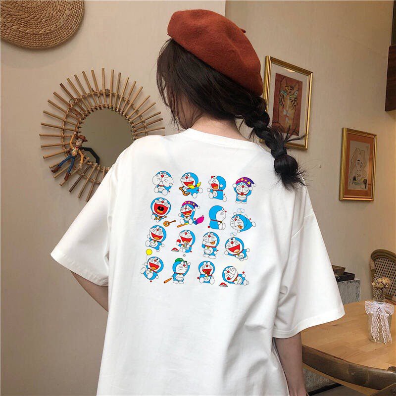 Áo thun tay lỡ nữ form rộng họa tiết mèo máy form rộng vải dày mịn 2020T1804