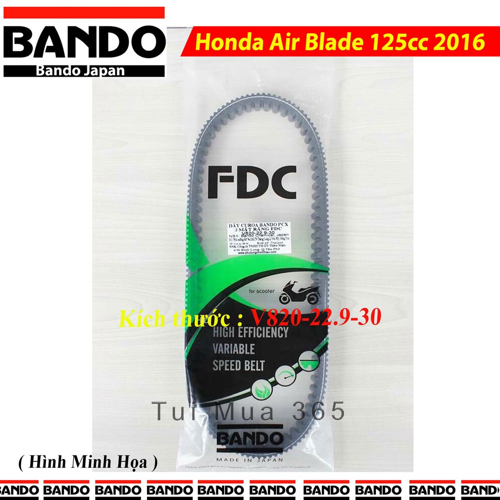 Dây curoa Bando 2 mặt răng FDC Honda Air Blade 125cc 2016 ( Made in Japan )