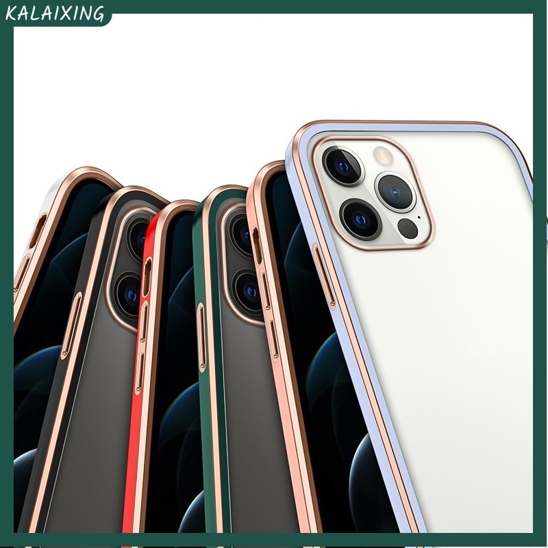 Ốp Điện Thoại Trong Suốt Mạ Điện Cho iPhone 13 Pro Max 13Mini Case 12 11 7plus 8 plus X Xr Xs Max