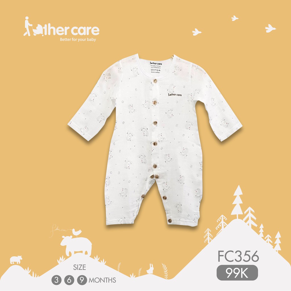 Bộ Body FatherCare Dài Tay Xô Đũi - Họa tiết