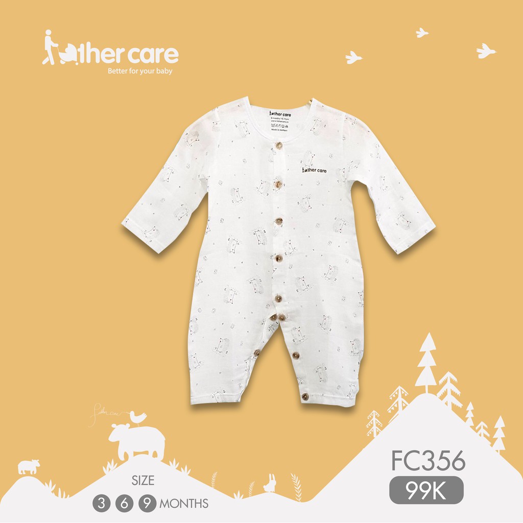 Bộ Body FatherCare Dài Tay Xô Đũi - Họa tiết