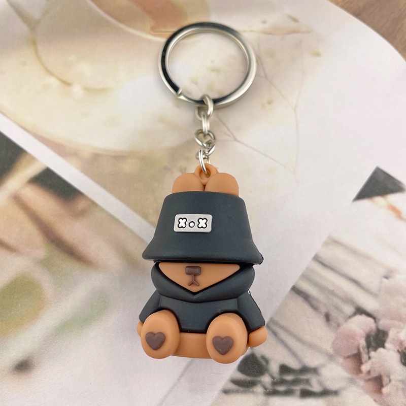 Móc khóa thỏ đội nón đáng yêu