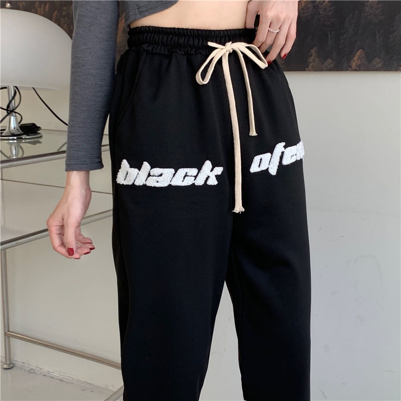 Quần ống rộng Có Khóa Kéo In Chữ Thiết Kế Mới Năng Động Thời Trang Dành Cho Nữ