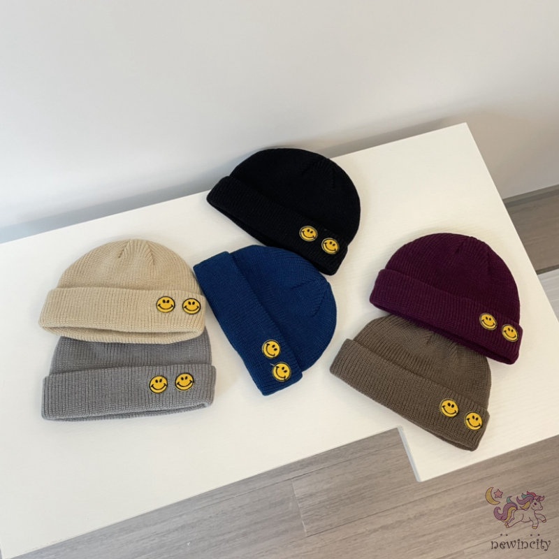 Mũ beanie dệt kim co giãn phong cách Hàn Quốc dành cho bé