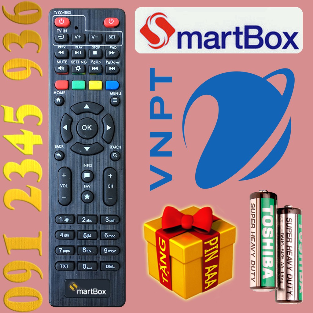 Điều khiển SmartBox VNPT cho đầu kỹ thuật số TvBox VNPT có Android. (Mẫu số 2)