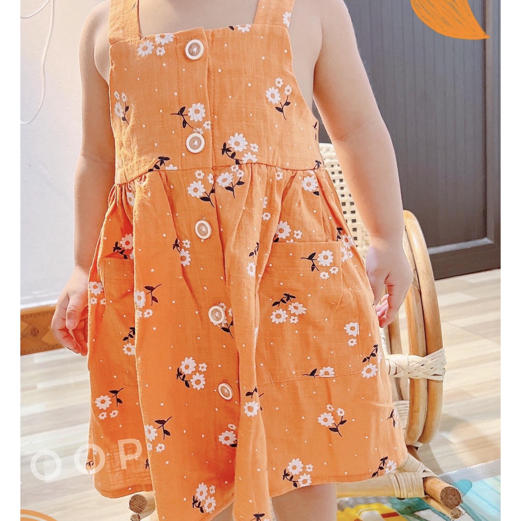 XẢ KHO  Váy 2 dây vải thô cho bé gái V2