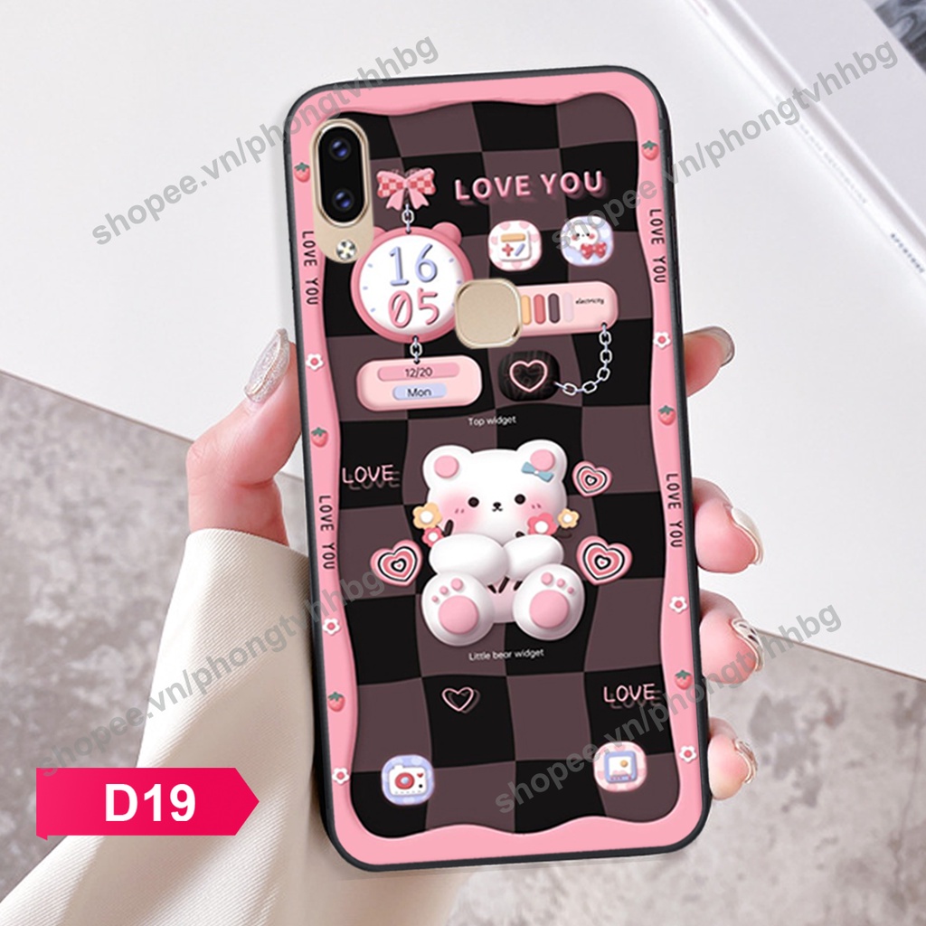 Ốp lưng Vivo V11 / V11i / Y85 / V9 / Y91 / Y95 gấu,thỏ trắng , đồng hồ dễ thương cute cực đẹp