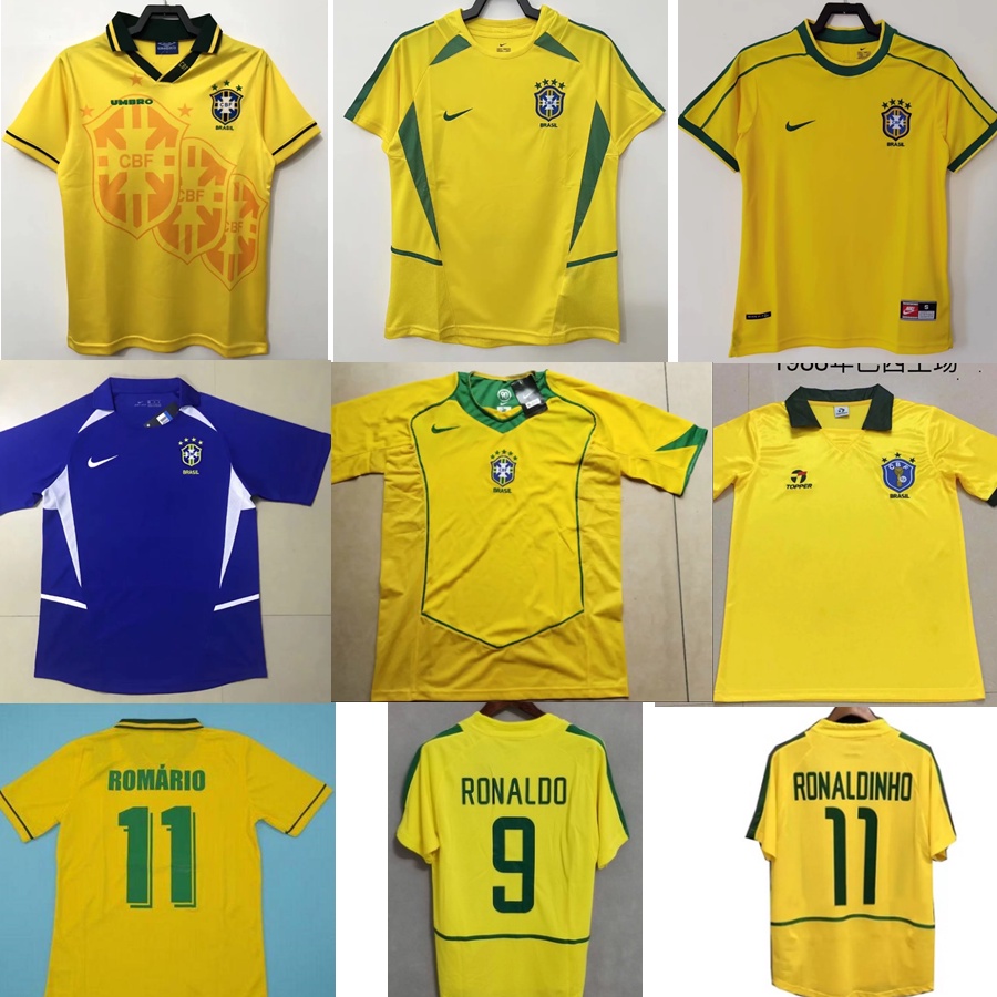 Áo Bóng Đá Đội Tuyển RONALDO Ronaldinho 1994 Brazil 1998 2002