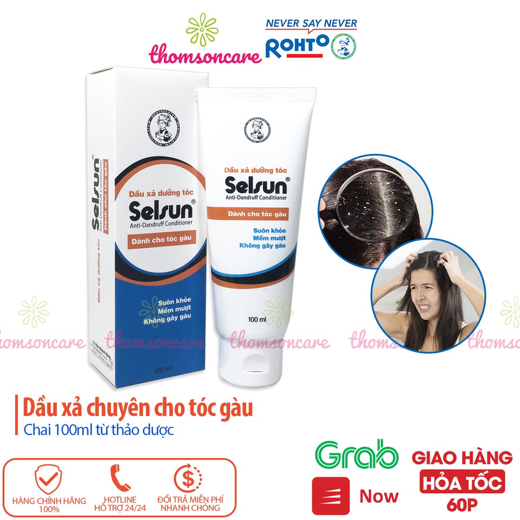 Dầu xả Selsun chuyên cho tóc và da đầu nhiều gàu Chai 100ml hết gầu, dưỡng mềm tóc Anti Dandruff