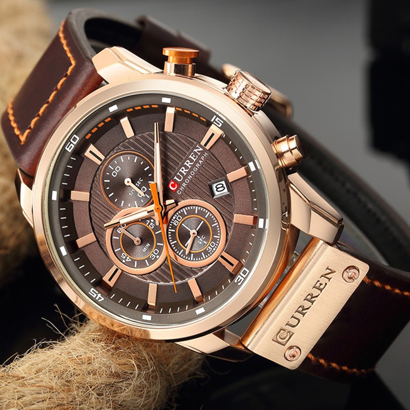 Đồng Hồ Quartz Chạy Kim Curren Chống Thấm Nước Với Dây Đeo Da 8291 xc