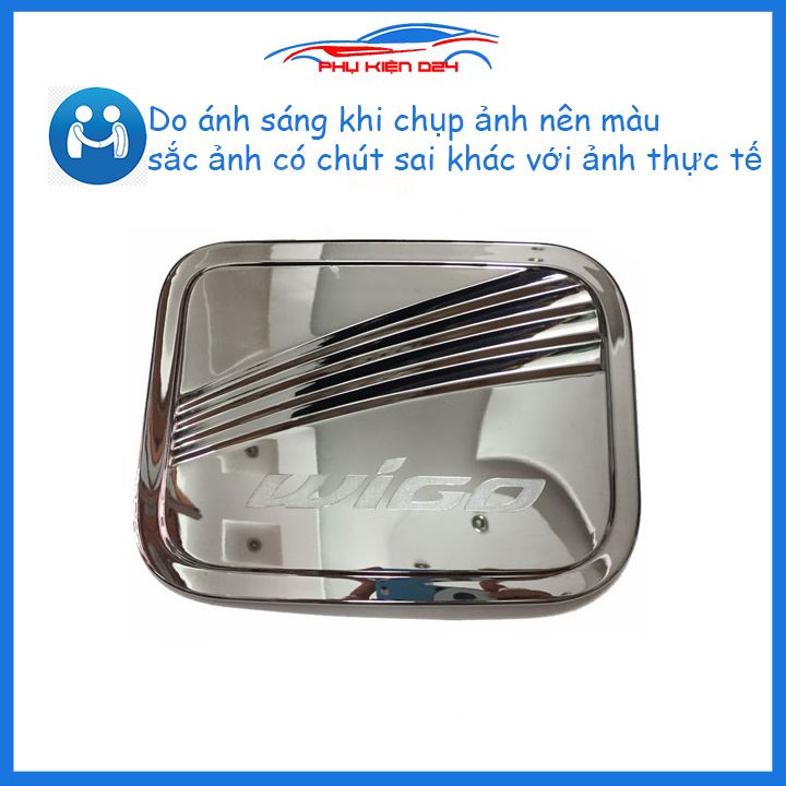 Ốp nắp bình xăng Wigo 2018-2019 mạ crom chống trầy trang trí ô tô