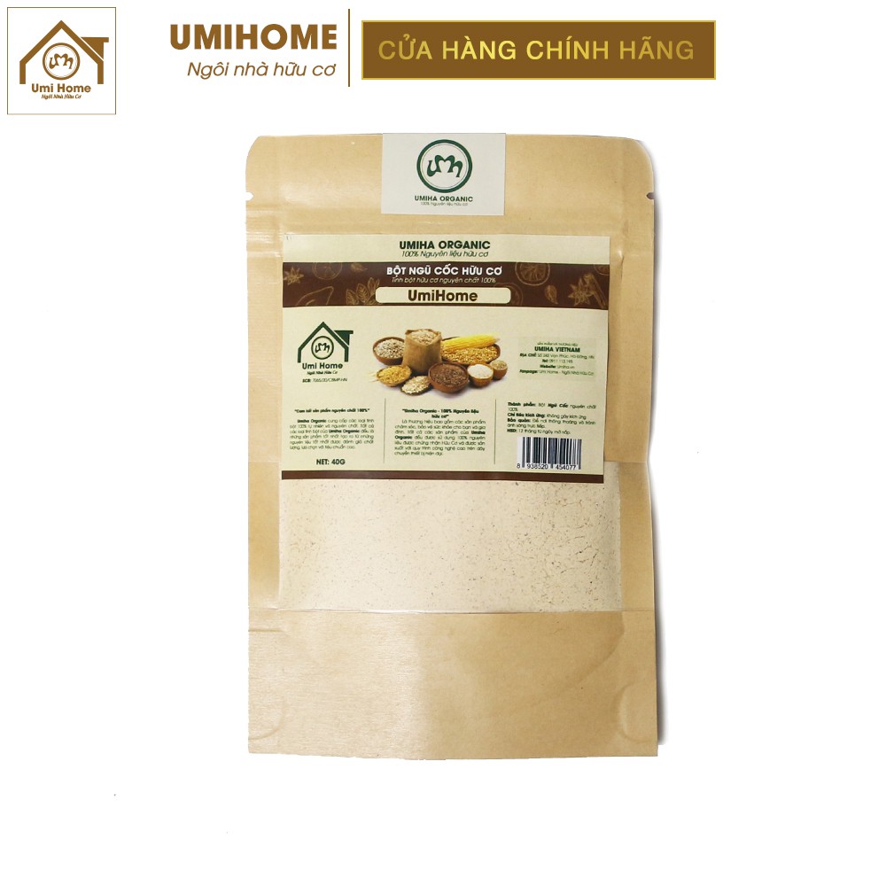 Bột Ngũ Cốc đắp mặt nạ hữu cơ UMIHOME nguyên chất 40g | Cereal 100% Organic