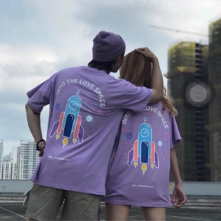 🌹Áo Thun Form Rộng Tên Lửa Tím