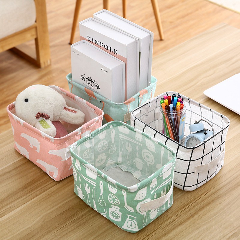 Túi vải đựng đồ dụng cụ trang điểm sắp xếp vật dụng để bàn