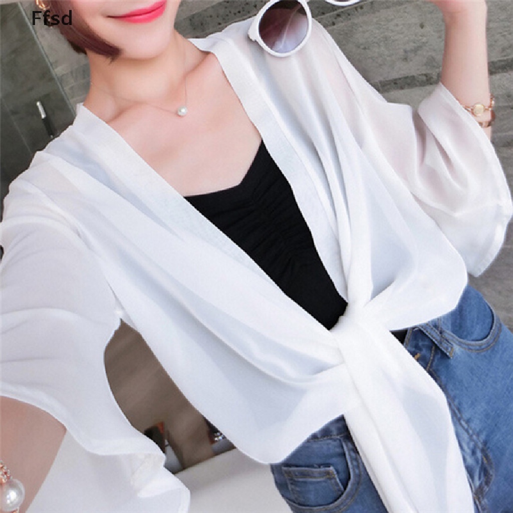 Áo khoác cardigan vải voan phong cách thường ngày