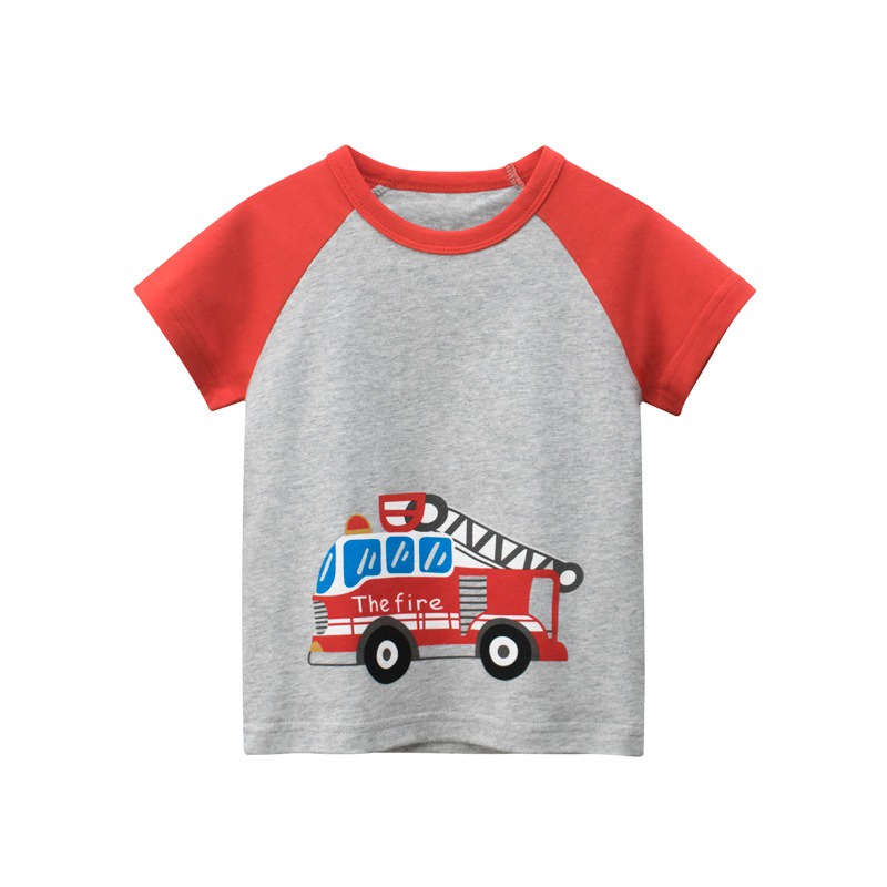 Áo bé trai WeiJuan áo cộc tay cho bé in hình vui nhộn chất cotton hàng xuất Âu Mỹ
