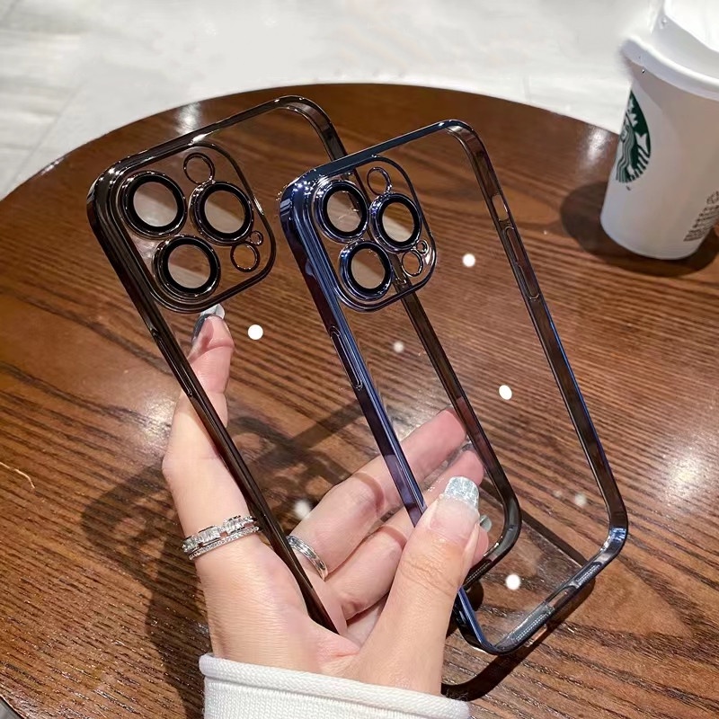 Ốp Điện Thoại iPhone 13 12 11 14 Pro max case ốp lưng điện thoại i phone 14 pro max Kim Loại Mềm Trong Suốt Chống Sốc Bảo Vệ camera Cho ip11 12 13 14 pro max
