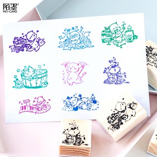 Con Dấu Gỗ Hình Mèo Dễ Thương