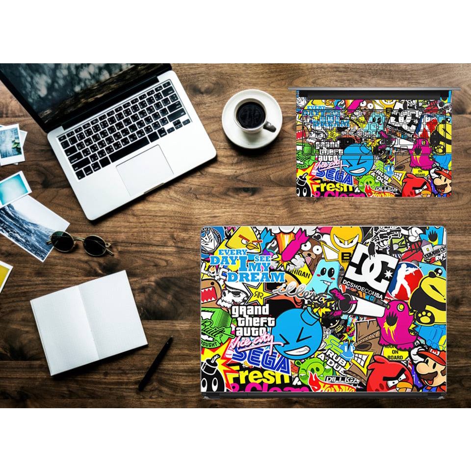 Skin dán Laptop in hình Sticker. Đủ các dòng máy: Asus, Acer, Dell,HP,... In hình theo yêu cầu