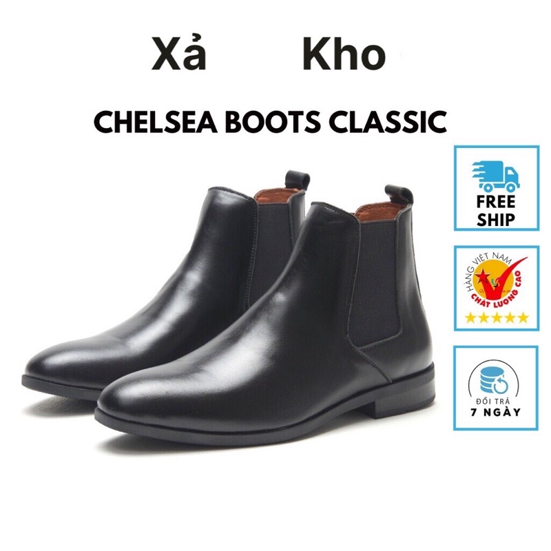 Giày boots nam Chelsea Boots Classic đế khâu Chắc chắn - Bốt nam da lộn cổ Chun Bảo Hành 30 ngày ( đặt lùi 1 size)