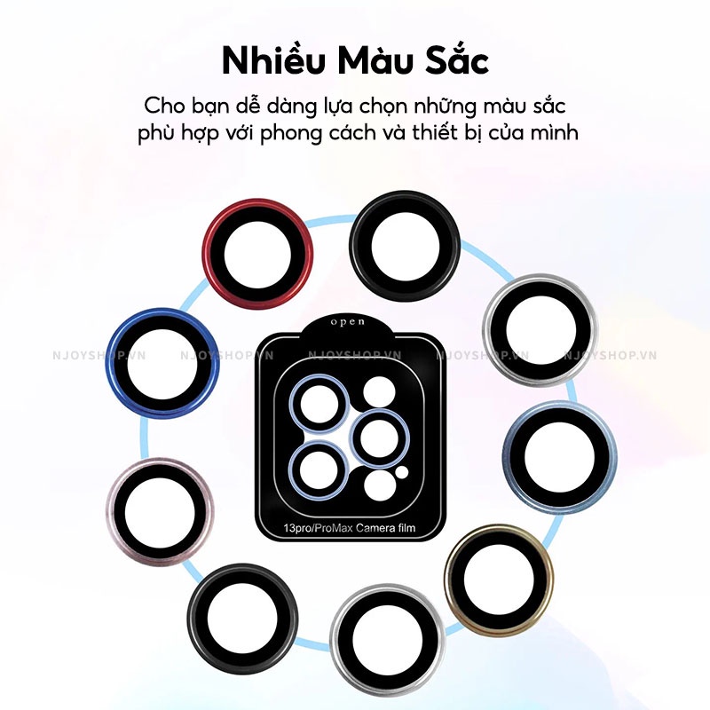 Bộ Vòng Cường Lực Bảo Vệ Camera Urr Có Khung Hỗ Trợ Dán Cực Dễ Cho 13 Pro Max 12 Pro Max Njoyshop