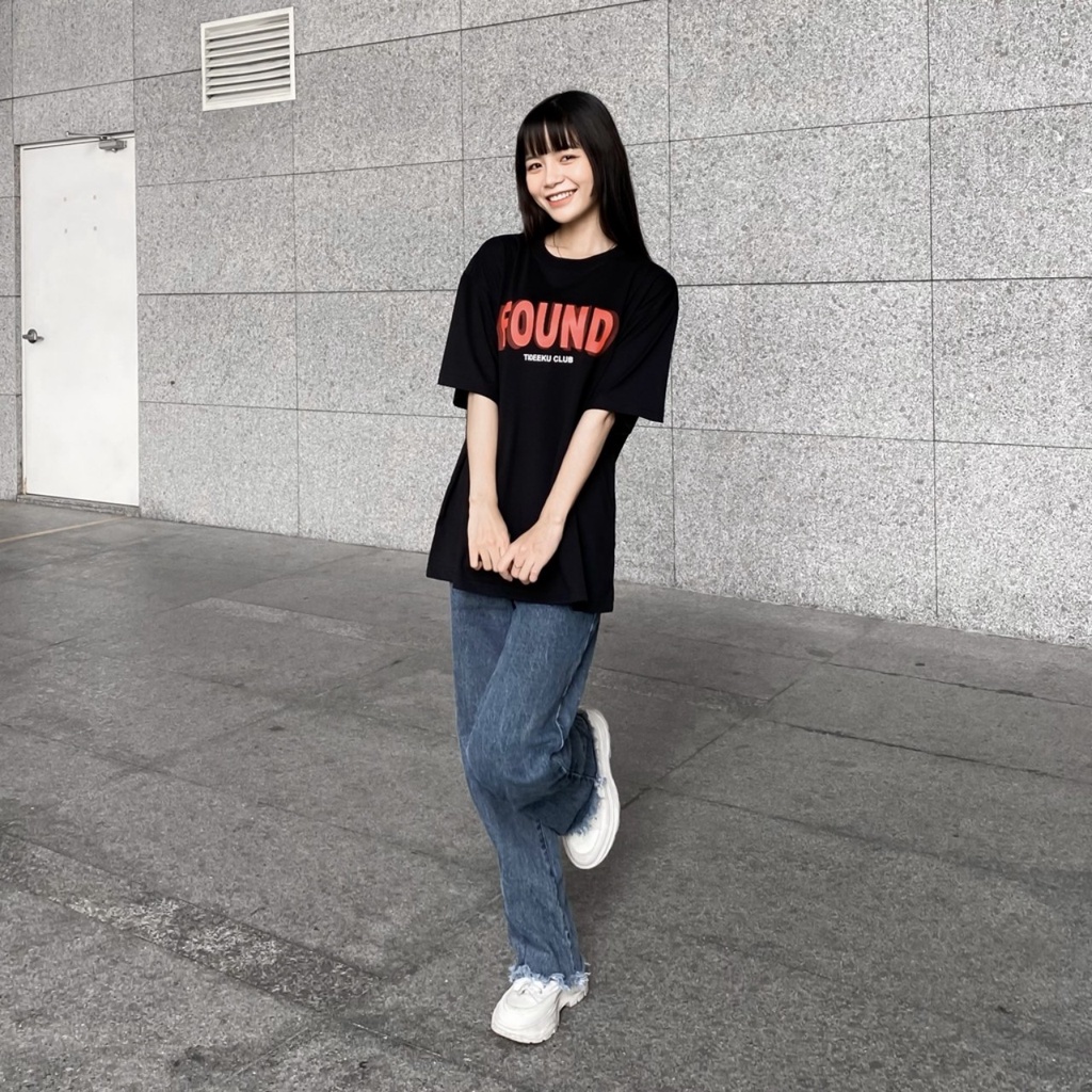 Áo Thun Tay Lỡ FOUND Form Rộng Vải Thun Cotton Phong Cách Hàn Quốc Unisex