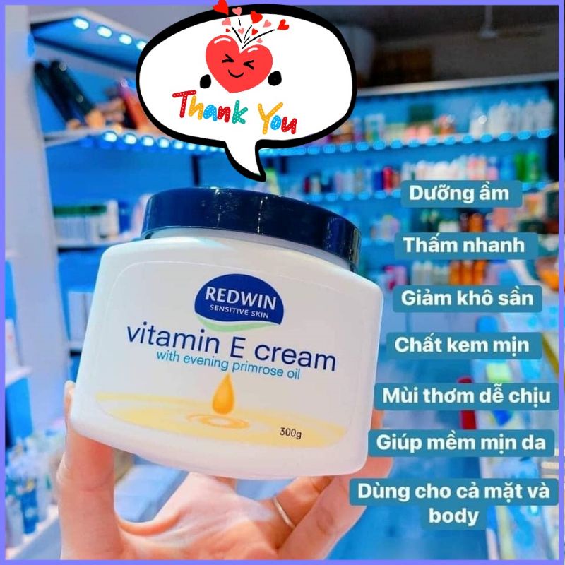 Kem dưỡng da vitamin E Redwin Cream 300gr ÚC.