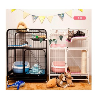 Lồng Mèo Nan Ống 2 Tầng Có Bánh Xe Kích Thước 110*78*55cm