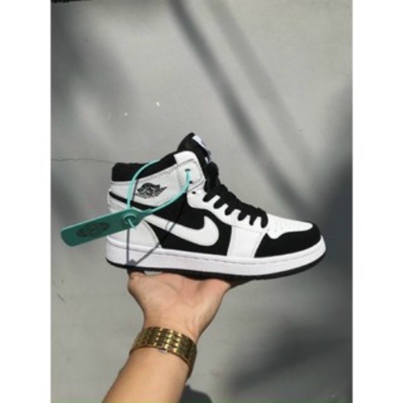 Giày JORDAN 1 cao cổ trắng đen , giày sneaker JODAN JD1 high panda Xám khói , giày thể thao hot hit full box | BigBuy360 - bigbuy360.vn