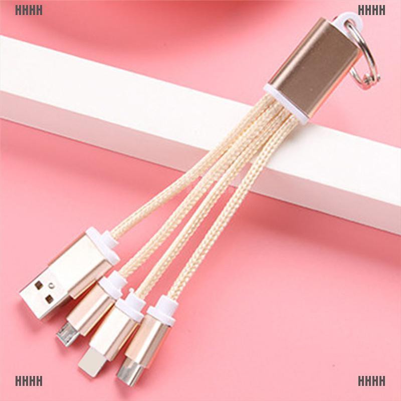 Dây Cáp Sạc Usb Type C 3 Trong 1 Có Móc Khóa Dành Cho Apple & Android