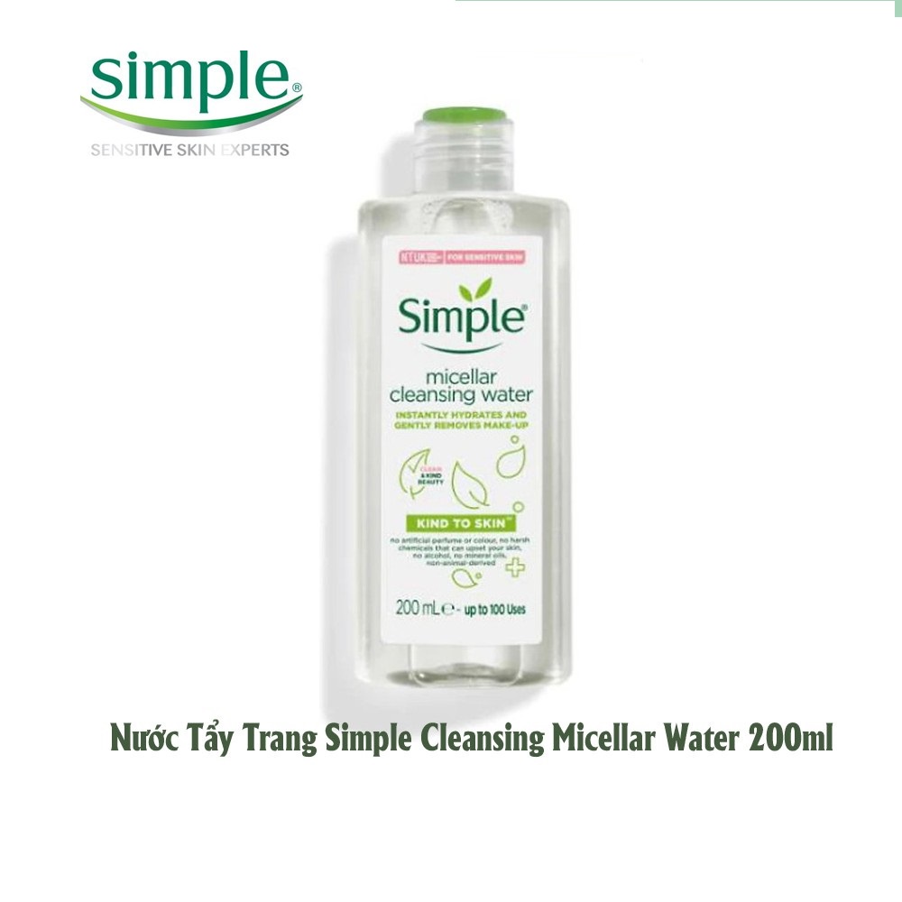 Nước Tẩy Trang Simple Micellar Cleansing Water 200ml - Donna.cosmetics