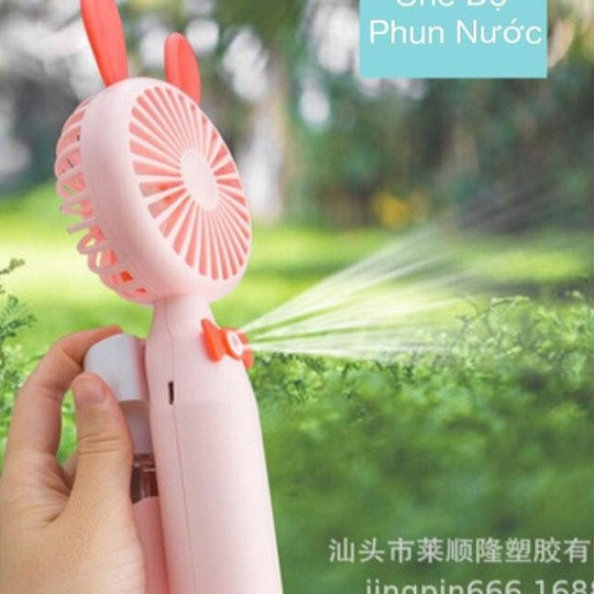 Quạt cầm tay phun sương mini tích điện - Nhà Mỵ Shop