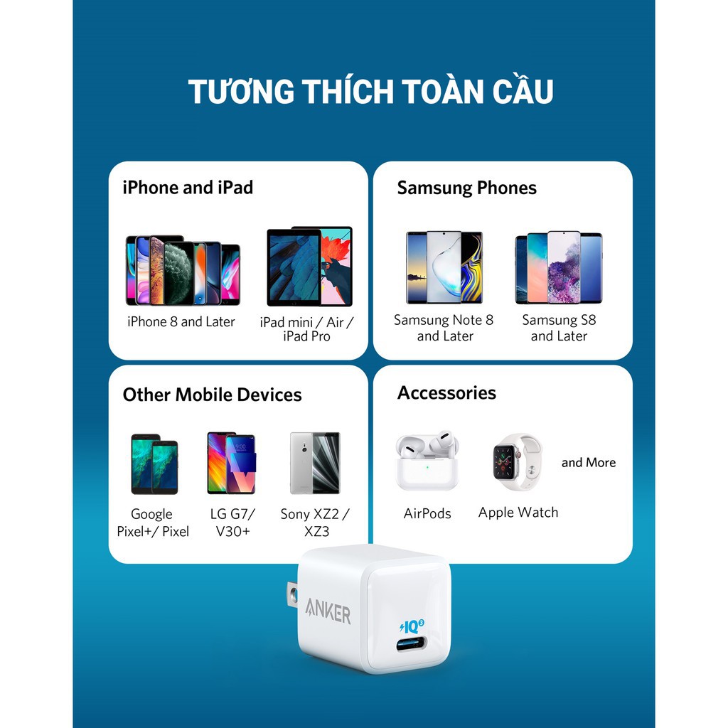 Anker Nano  - Sạc USB-C 20W siêu nhỏ siêu nhanh dành cho iPhone