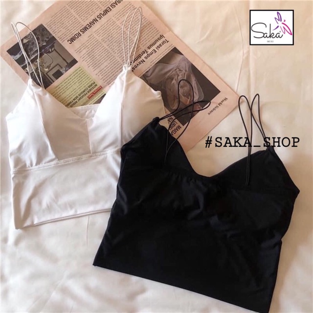 Áo 2 dây su thái có mút ngực