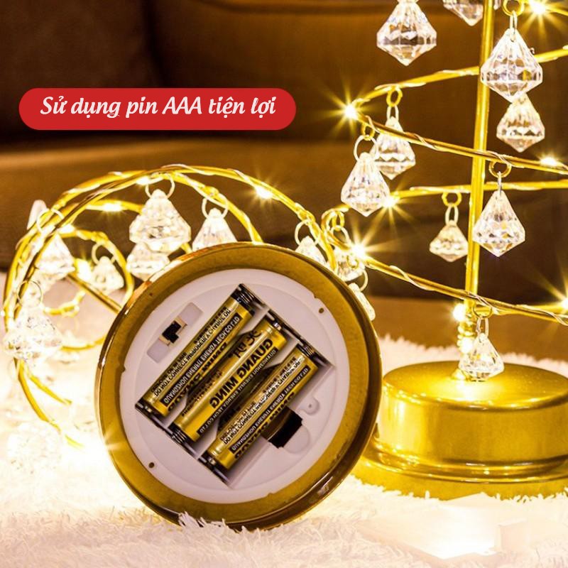 Cây thông noel có đèn led treo kim cương lấp lánh (CTN10)