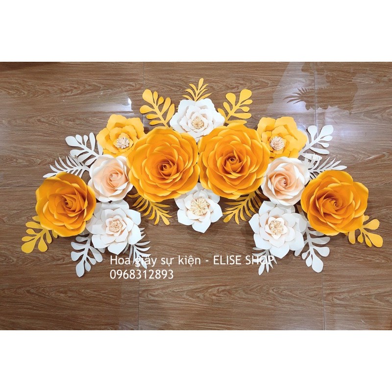 set HOA GIẤY trang trí spa rẻ bền đẹp ( có hướng dẫn khách tự gắn)