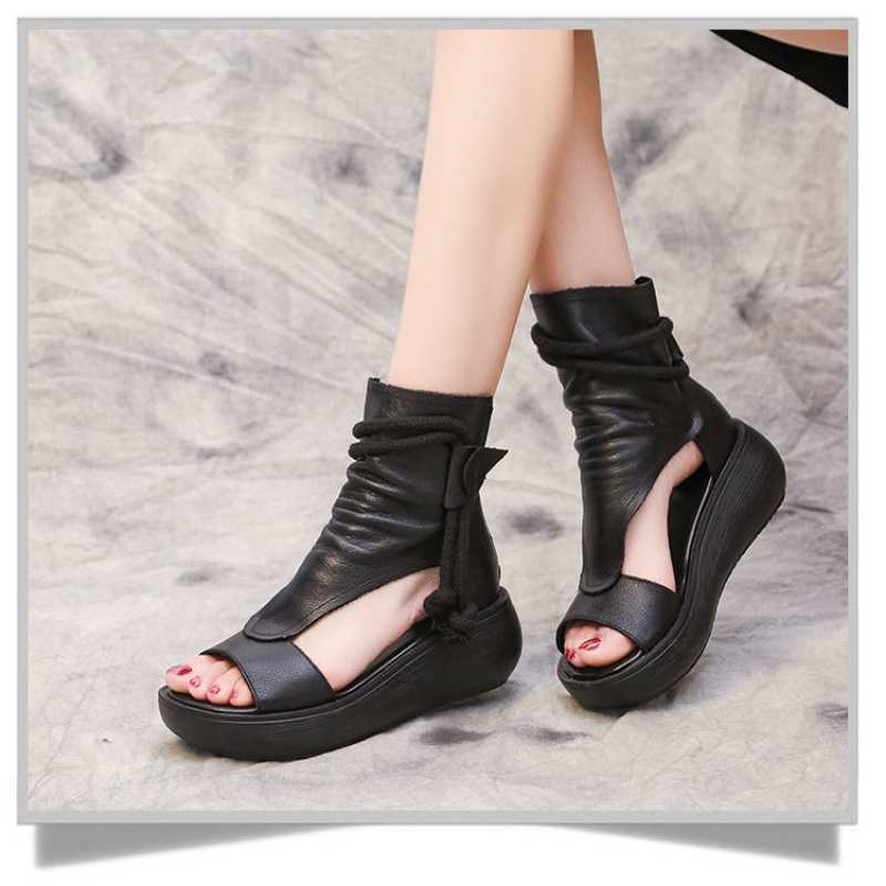 Giày xăng đan IELGY đế mềm cổ cao hở mũi thời trang cho nữ