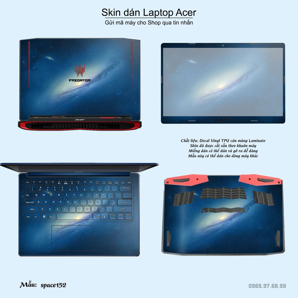 Skin dán Laptop Acer in hình không gian nhiều mẫu 26 (inbox mã máy cho Shop)