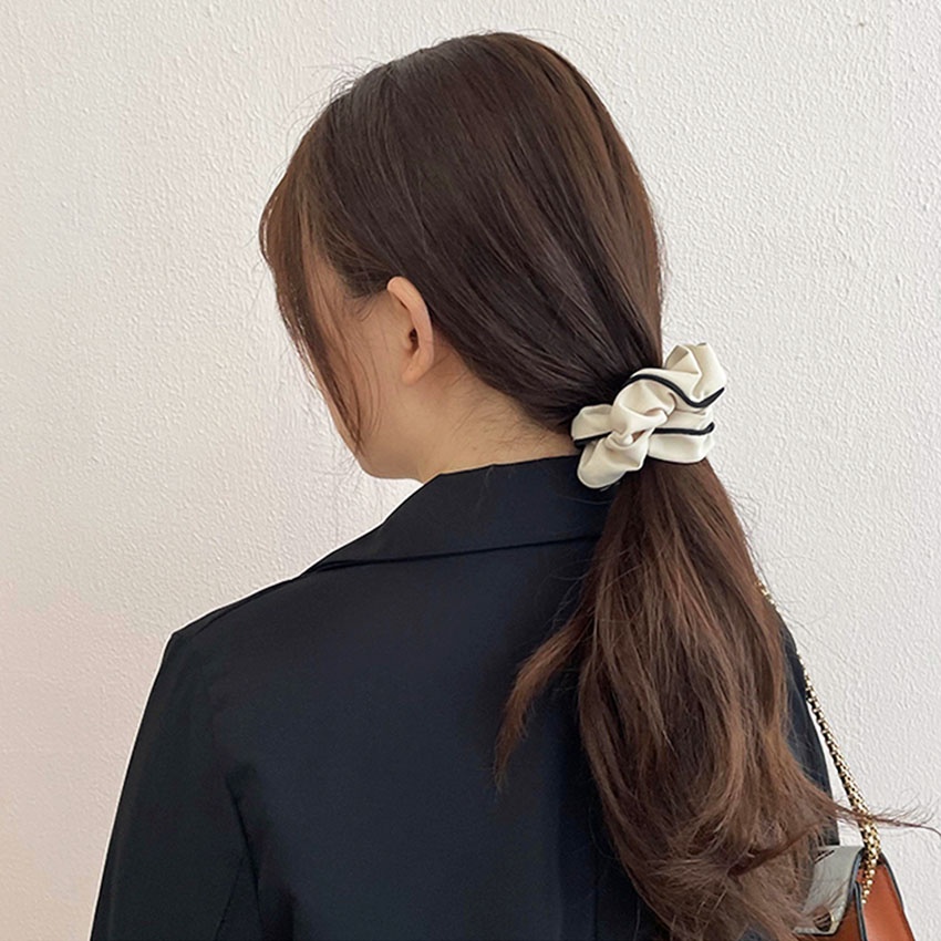 Dây buộc tóc scrunchies gấp sọc loại cao cấp - dây cột tóc chất liệu vải bền đẹp, xinh xắn - NASI Store