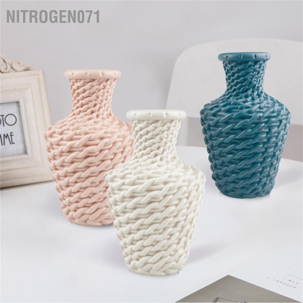 Nitrogen071 Vase Flower Nordic Style Plastic Decoration Imitation Rattan Dried Wet Container