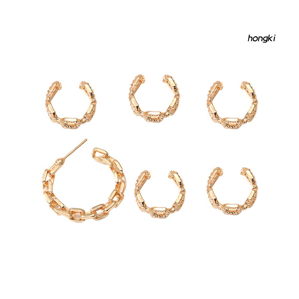 (Hàng Mới Về) Set 6 Khuyên Vành Tai Thời Trang Cá Tính Cho Nữ