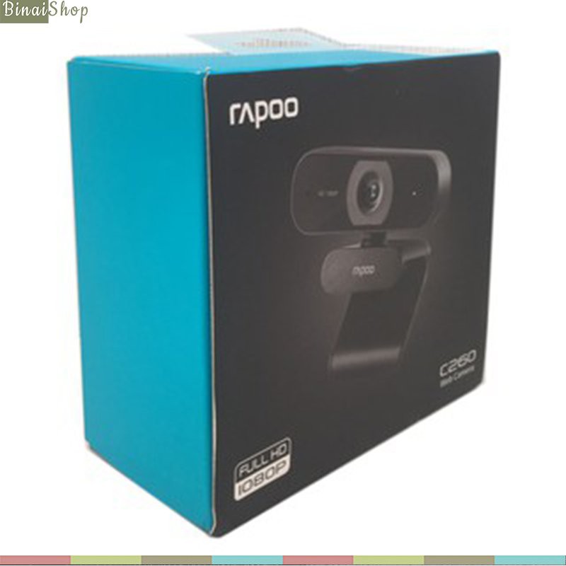 Rapoo C260 - Webcam Họp Trực Tuyến Phân Giải HD 1080p, Góc Siêu Rộng 95°, Tự Động Lấy Nét, Giảm Tiếng Ồn Kép | WebRaoVat - webraovat.net.vn