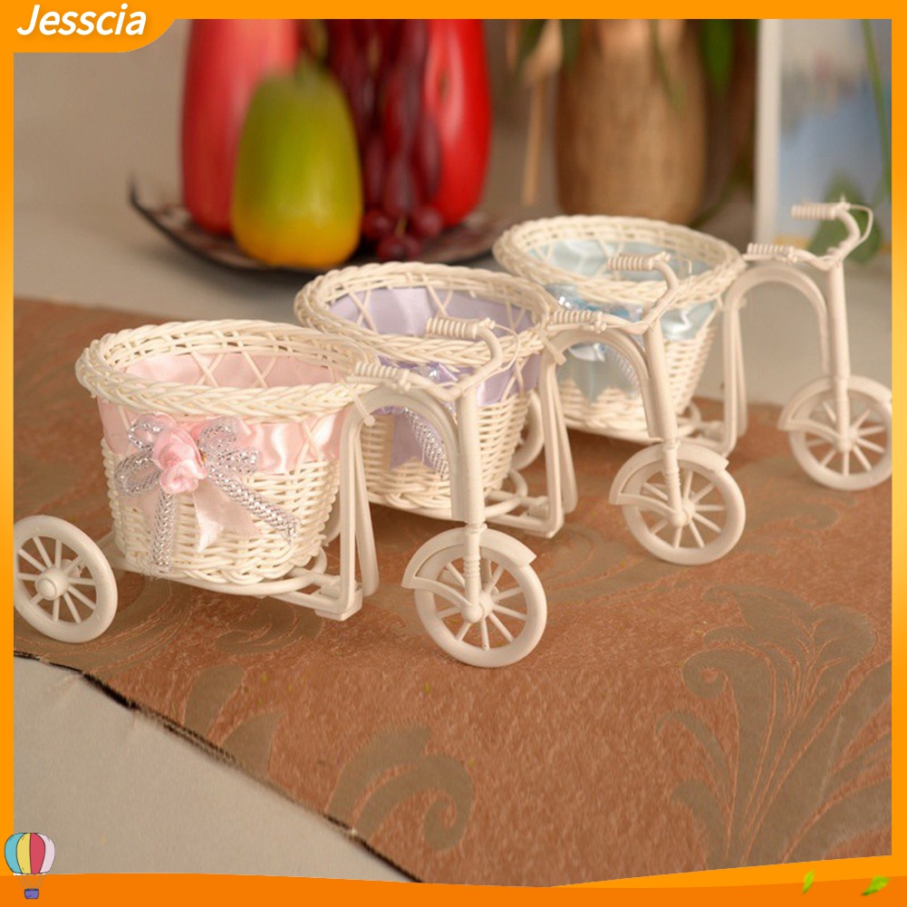 Jessica| Giỏ Hoa Đan Mây Hình Xe Đạp Trang Trí Tiệc Cưới