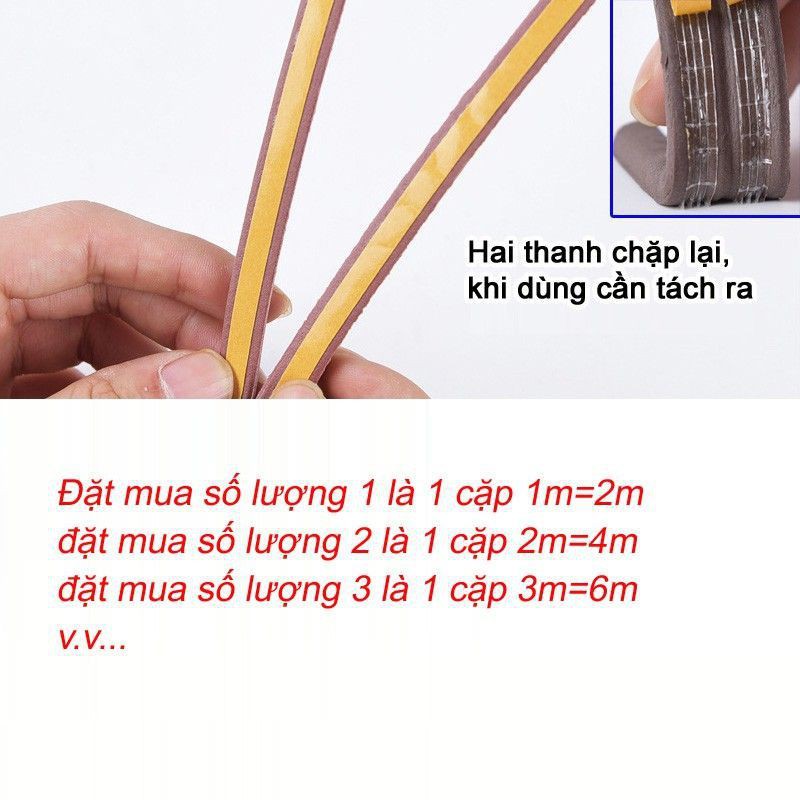 2m Nẹp xốp khe cửa có keo cách âm chống tiếng ồn chống bụi chống hơi lạnh thất thoát